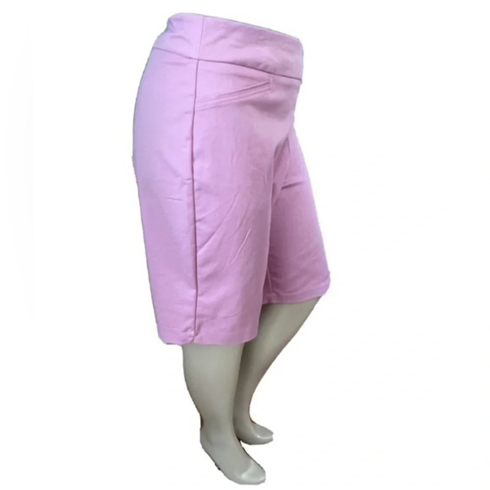 NWT Croft & Barrow Bermuda Shorts Effortless Stretch 24W Lilac Waistband Midrise